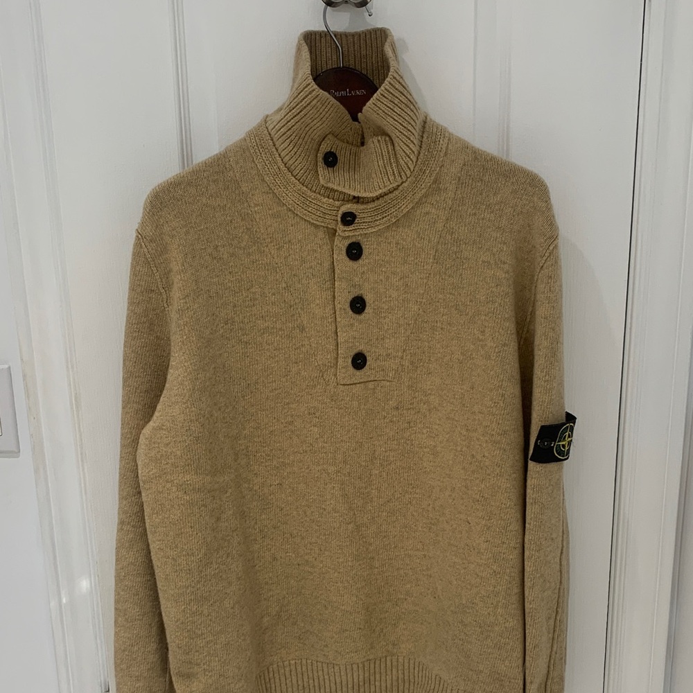 Stone Island Beige Turtleneck Sweater